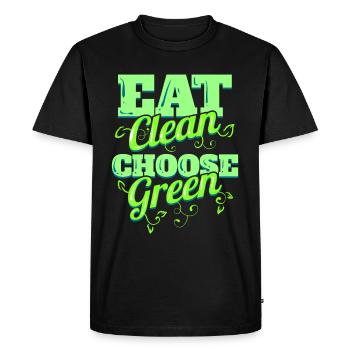 Eat Clean And Choose Green Veggies For Vegetarian - Men's Premium Organic T-Shirt - black - Front - Nico (187cm)