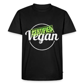 Étiquette pour les végétaliens certifiés - T-shirt Premium bio Homme - noir - Devant - Nico (187cm)
