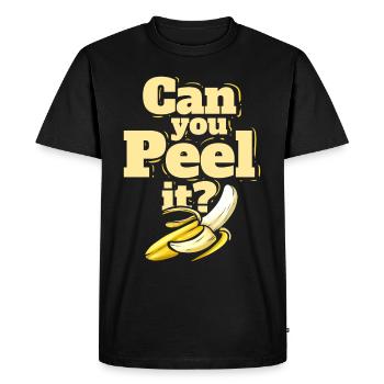 A Banana - Can You Peel It - Vegetarian - Go Vegan - Men's Premium Organic T-Shirt - black - Front - Nico (187cm)