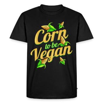Je suis Corn To Be Vegan - Born To Be Vegan - T-shirt Premium bio Homme - noir - Devant - Nico (187cm)