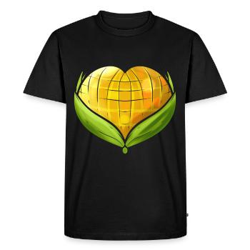 Corn On the Cob In Heart Shape - Végétarien - Go - T-shirt Premium bio Homme - noir - Devant - Nico (187cm)
