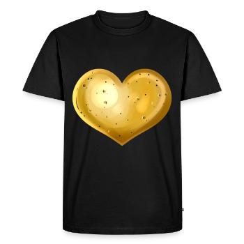 Pomme de terre en forme de cœur - Végétarien - Devenez végétalien - T-shirt Premium bio Homme - noir - Devant - Nico (187cm)