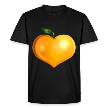Orange In Heart Shape - Végétarien - Devenez végétalien - T-shirt Premium bio Homme - noir - Devant - Nico (187cm)