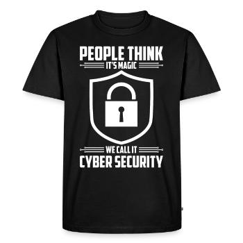 Cybersécurité Sécurité informatique Cybersécurité - T-shirt Premium bio Homme - noir - Devant - Nico (187cm)
