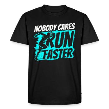 Nobody cares about running fast runners - Men's Premium Organic T-Shirt - black - Front - Nico (187cm)