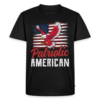 Patriotic American Patriotic US Patriot - Men's Premium Organic T-Shirt - black - Front - Nico (187cm)