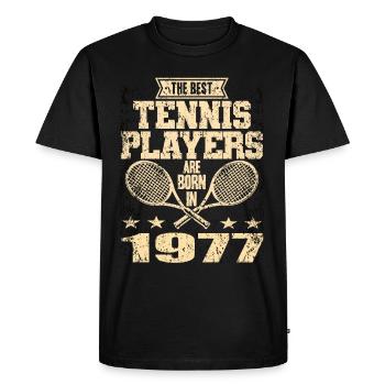 Les meilleurs joueurs de tennis sont nés en 1977 - T-shirt Premium bio Homme - noir - Devant - Nico (187cm)