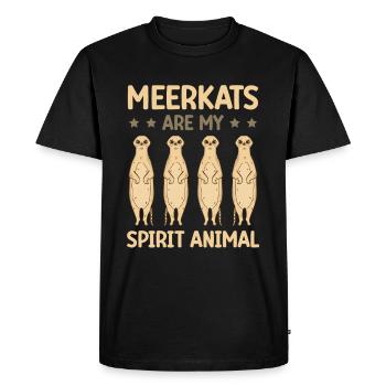 Les suricates sont mon amoureux des animaux spirituels mungo - T-shirt Premium bio Homme - noir - Devant - Nico (187cm)