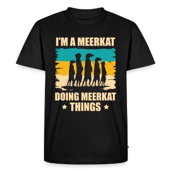Je suis un suricate qui - T-shirt Premium bio Homme - noir - Devant - Nico (187cm)