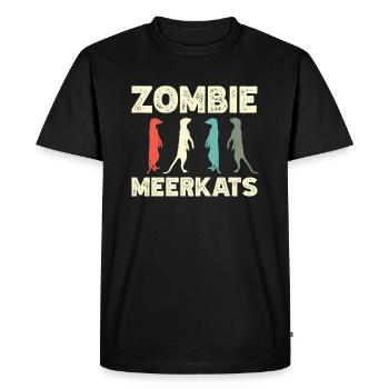 Zombie-suricate-animal-animal-meerkat-lover - T-shirt Premium bio Homme - noir - Devant - Nico (187cm)