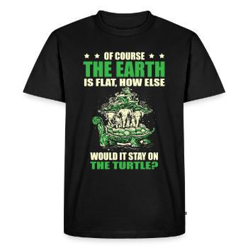 Flat Earther Conspiracy Theory Flat Earth - Men's Premium Organic T-Shirt - black - Front - Nico (187cm)