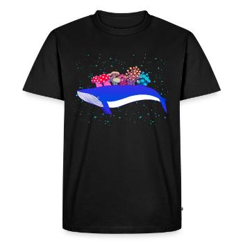 Surréaliste Baleine Champignons Espace Baleine Bleue - T-shirt Premium bio Homme - noir - Devant - Nico (187cm)