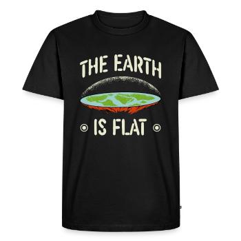 The Earth is Flat Earther Flat Earth Society - Men's Premium Organic T-Shirt - black - Front - Nico (187cm)