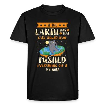 Flat Earther Conspiracy Theory Flat Earth - Men's Premium Organic T-Shirt - black - Front - Nico (187cm)