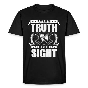 Flat Earth Truth In Sight Flat Earther - Men's Premium Organic T-Shirt - black - Front - Nico (187cm)