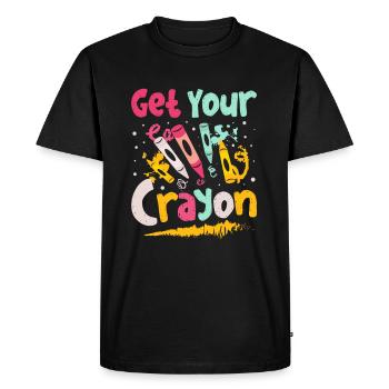 Get my Cray On Crayon Color Artist - Men's Premium Organic T-Shirt - black - Front - Nico (187cm)
