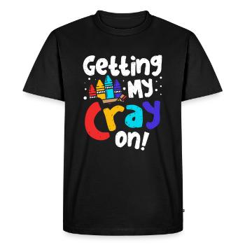 My Cray on Crayon Color Artist Art Teacher - Men's Premium Organic T-Shirt - black - Front - Nico (187cm)