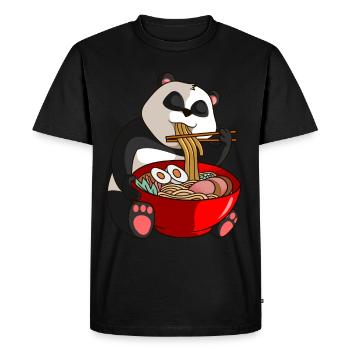 Panda Kawaii Anime Nouilles Japonaises - T-shirt Premium bio Homme - noir - Devant - Nico (187cm)