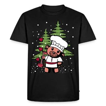 Hobby Chef Teddy Kitchen Christmas Gift Chef - Men's Premium Organic T-Shirt - black - Front - Nico (187cm)