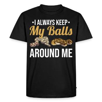 Funny Ball Python Snake - Men's Premium Organic T-Shirt - black - Front - Nico (187cm)