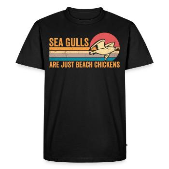 Merry Seagull Seagull are just beach chickens - Men's Premium Organic T-Shirt - black - Front - Nico (187cm)