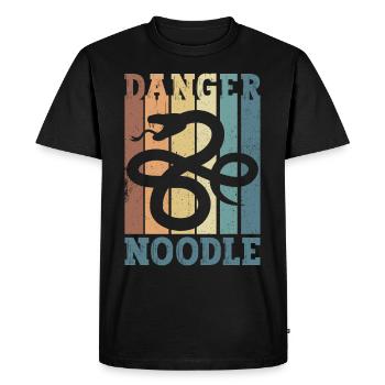 Snake Danger Noodle Rétro - T-shirt Premium bio Homme - noir - Devant - Nico (187cm)