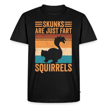 Les mouffettes drôles ne sont que des pets d’écureuil rétro - T-shirt Premium bio Homme - noir - Devant - Nico (187cm)