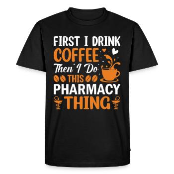 Produits pharmaceutiques Médecine Produits pharmaceutiques Pharmacie - T-shirt Premium bio Homme - noir - Devant - Nico (187cm)