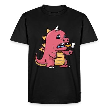 Bébé Dragon Affamé Faim Faim Enfants Bébé - T-shirt Premium bio Homme - noir - Devant - Nico (187cm)