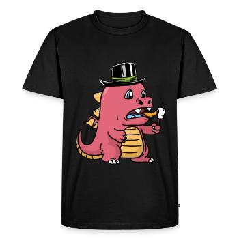 Baby Dragon Dragon Dino Dinosaur Children Child - Men's Premium Organic T-Shirt - black - Front - Nico (187cm)