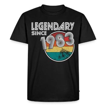 40e anniversaire né en 1983 Légendaire depuis 1983 - T-shirt Premium bio Homme - noir - Devant - Nico (187cm)