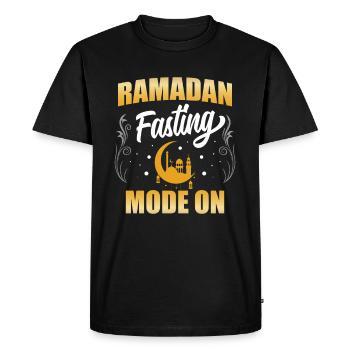 Ramadan fasting mode to Islamic Islam Muslim - Men's Premium Organic T-Shirt - black - Front - Nico (187cm)