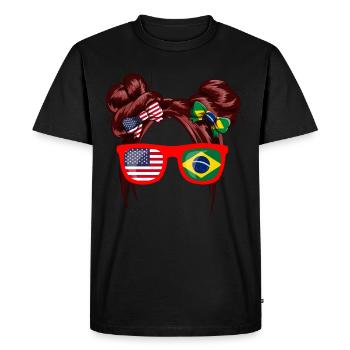 Brazilian American Roots Girls - T-shirt Premium bio Homme - noir - Devant - Nico (187cm)