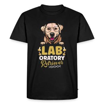 Lab Retriever Science Biology Teacher Dog - Men's Premium Organic T-Shirt - black - Front - Nico (187cm)