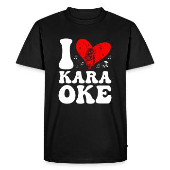 J’adore le chanteur de karaoké coach vocal chantant - T-shirt Premium bio Homme - noir - Devant - Nico (187cm)
