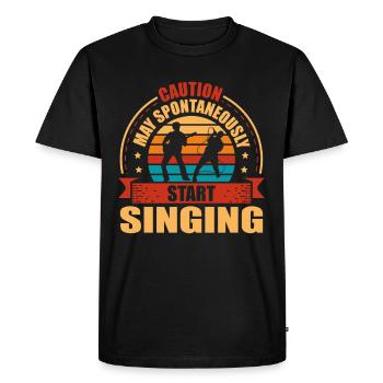 Peut spontanément commencer à chanter chanteur karaoké - T-shirt Premium bio Homme - noir - Devant - Nico (187cm)