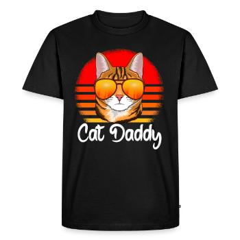 Cat Daddy Vintage katze Retro - T-shirt Premium bio Homme - noir - Devant - Nico (187cm)