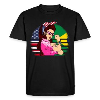 Brazilian American Roots Girls - T-shirt Premium bio Homme - noir - Devant - Nico (187cm)