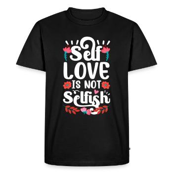 Self-love is not selfish Love Selfish - Men's Premium Organic T-Shirt - black - Front - Nico (187cm)