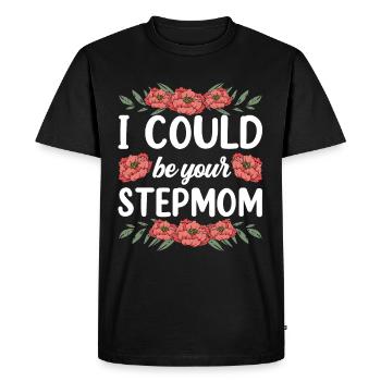 Je pourrais être votre belle-mère enfant mère mère d’accueil - T-shirt Premium bio Homme - noir - Devant - Nico (187cm)