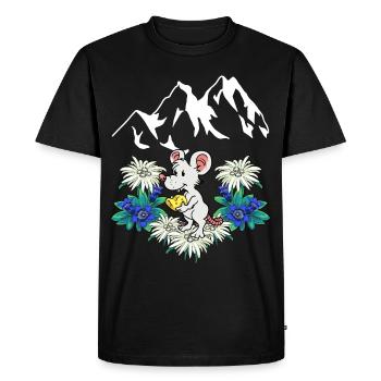 Austria Alps Cheese Enjoyment Swiss Mouse Rodent Child - Men's Premium Organic T-Shirt - black - Front - Nico (187cm)