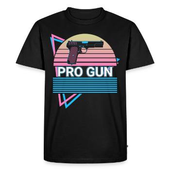 Pro Gun Rétro - T-shirt Premium bio Homme - noir - Devant - Nico (187cm)