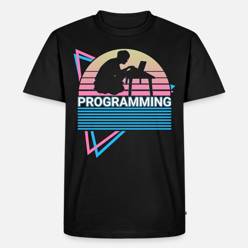 Programmierung Programmierer Retro - Männer Premium Bio T-Shirt - Schwarz