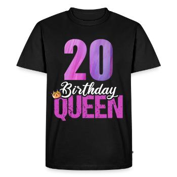 20 Years Old 20 Birthday Birthday Queen - Men's Premium Organic T-Shirt - black - Front - Nico (187cm)