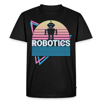 Robotics Robot Retro - Men's Premium Organic T-Shirt - black - Front - Nico (187cm)