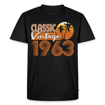 60th birthday born 1963 Classic Vintage 1963 - Men's Premium Organic T-Shirt - black - Front - Nico (187cm)