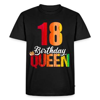 18 ans 18 anniversaire Anniversaire Reine d’anniversaire - T-shirt Premium bio Homme - noir - Devant - Nico (187cm)