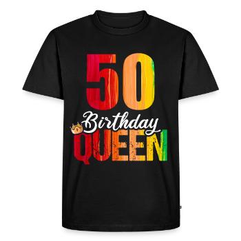 50 years old 50 birthday birthday queen - Men's Premium Organic T-Shirt - black - Front - Nico (187cm)