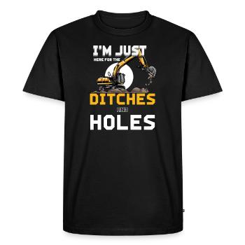 Construction machine machine operator Construction site excavator - Men's Premium Organic T-Shirt - black - Front - Nico (187cm)