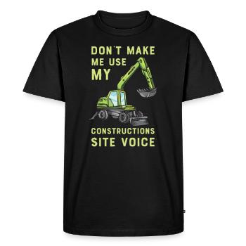 Construction machine machine operator Construction site excavator - Men's Premium Organic T-Shirt - black - Front - Nico (187cm)